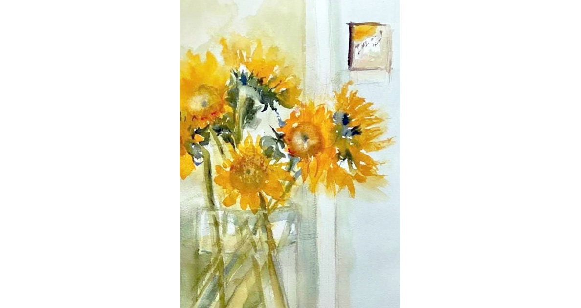 Sunflowers in Kitchen